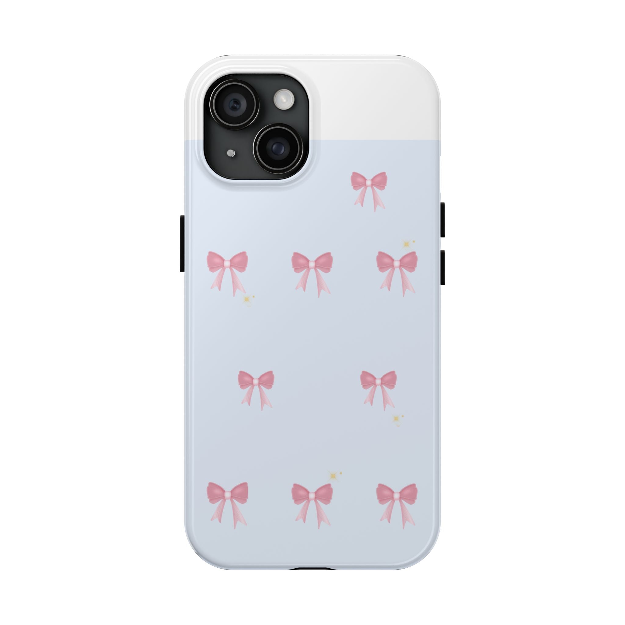 Pink Bow Blue Aesthetic Phone Case – Cute Minimal Pattern