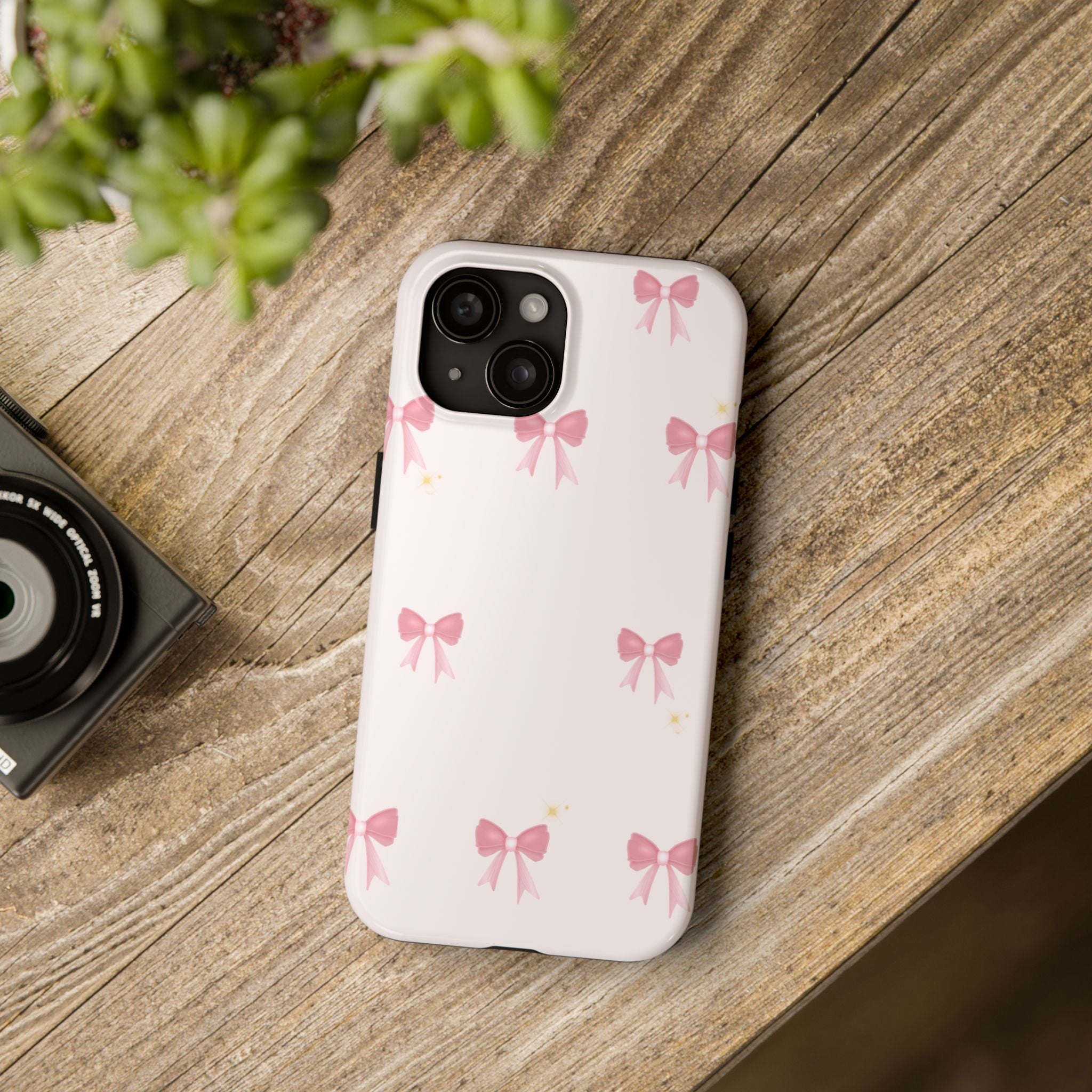 Pink Bow Aesthetic Phone Case – Cute Minimal Pattern