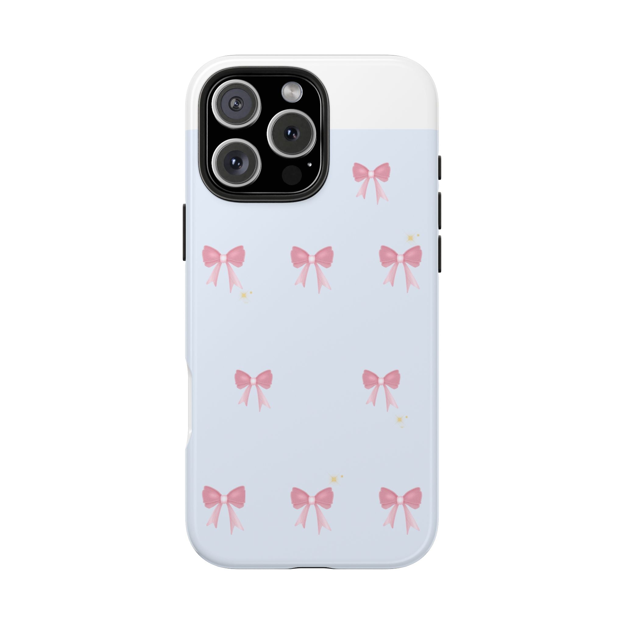 Pink Bow Blue Aesthetic Phone Case – Cute Minimal Pattern